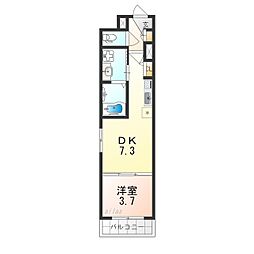 F asecia Pur 湊 1DKの間取図画像