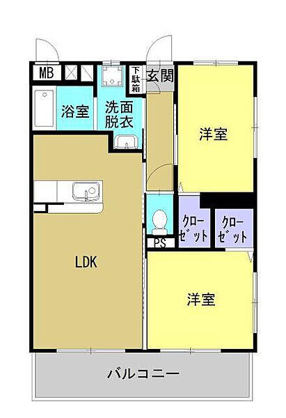 ルミナス下川東 305｜宮崎県都城市下川東２丁目(賃貸マンション2LDK・3階・50.84㎡)の写真 その2