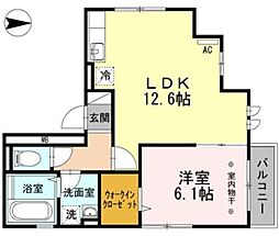 miyabi 2階1LDKの間取り