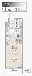 オーキッドレジデンス住吉 1DKの間取図画像