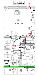 サクシード小田急相模原 2階1Kの間取り