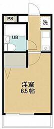 所沢メゾン3号館 1Kの間取図画像