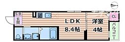 ハーモニーテラス瑞光II 1LDKの間取図画像