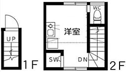 グランドソレイユ東雪谷 2階ワンルームの間取り