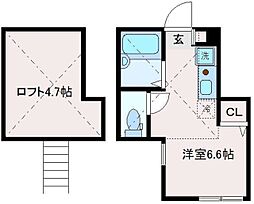 アーバンコート 1階ワンルームの間取り