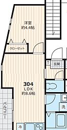 Ｐａｒｋｌｅｔ・高坂 3階1LDKの間取り