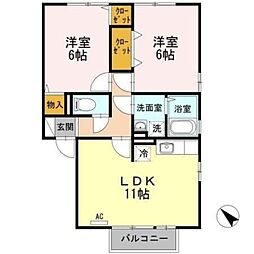 住営ハウス 2LDKの間取図画像