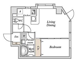 東急田園都市線 池尻大橋駅 徒歩2分の賃貸マンション 7階1LDKの間取り
