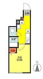 ミハス三鷹台 1階1Kの間取り