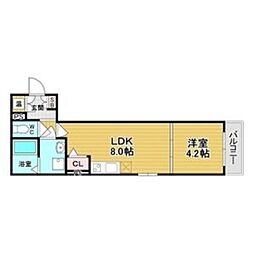 マリブガーデン堺駅前 1LDKの間取図画像