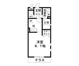 グレートアドバンスB ワンルームの間取図画像