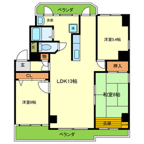 鳳ＳＷＩＮＧ ｜大阪府堺市西区鳳中町４丁(賃貸マンション3LDK・3階・73.45㎡)の写真 その2