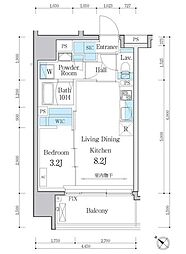 デュオメゾン文京白山 2階1LDKの間取り