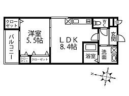 M&M 1LDKの間取図画像