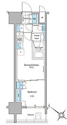 ルフォンプログレ西大井プレミア 1DKの間取図画像