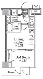 RESIDIA西小山 1DKの間取図画像