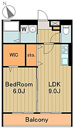 フラット・サクセス 1LDKの間取図画像
