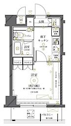クレイシア世田谷船橋 1Kの間取図画像