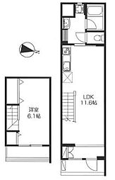 プリンセスライン石神井台 2階1LDKの間取り