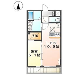 シェトワはつしば 1階1LDKの間取り