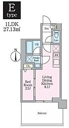 クレストコート東陽町 1LDKの間取図画像