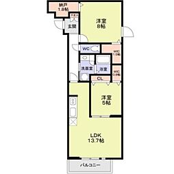 (仮称)練馬区早宮2丁目計画 2LDKの間取図画像