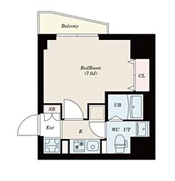 S-RESIDENCE松戸 ワンルームの間取図画像