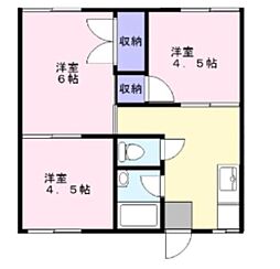 ニットーコーポ 3DKの間取図画像