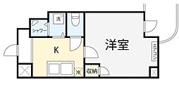 ラフィネ東銀座 1Kの間取図画像