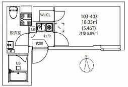 ＣＩＴＹ ＷＡＬＫ 王子 4階1Kの間取り