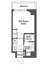 BPRレジデンス南行徳 3階1Kの間取り