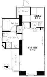 パークアクシス西麻布ステージ 601 6階1Kの間取り