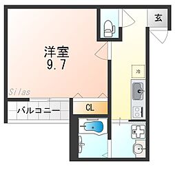 フジパレス尼崎立花1番館 1Kの間取図画像