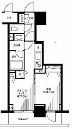 銀座レジデンス伍番館 1DKの間取図画像