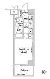 コンフォリア新宿 7階1Kの間取り