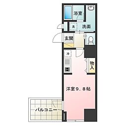 セントラル堺東 ワンルームの間取図画像