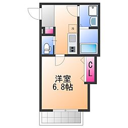 Feliz Court日根野 1Kの間取図画像