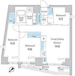 デュオフラッツ板橋大山 6階3LDKの間取り