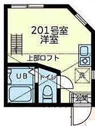 横浜市戸塚区戸塚町アパート ワンルームの間取図画像