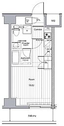 プレミアムキューブG西大井 7階1Kの間取り