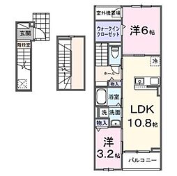 コッリーナ・ヴェルデ K 2LDKの間取図画像