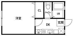 ドーム多摩O 1DKの間取図画像