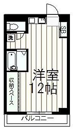 グリーンハイム小川 2階ワンルームの間取り