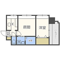 エステート・モア平尾公園通り 2Kの間取図画像