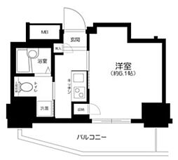 京王線 初台駅 徒歩7分の賃貸マンション 5階1Kの間取り