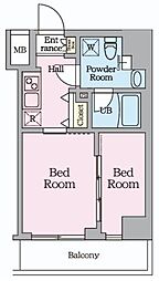 HYs桜橋MIRAIS 6階2Kの間取り