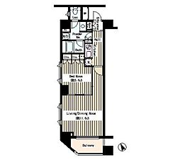 コクヨーレ日本橋 1LDKの間取図画像