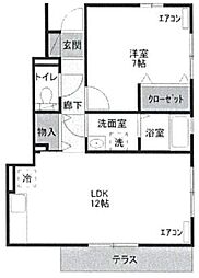 シャルマンステラC棟 1LDKの間取図画像