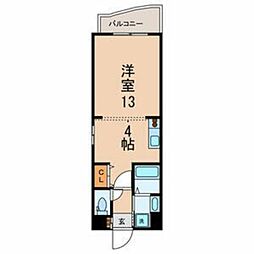 浅草寺相馬参番館 5階ワンルームの間取り