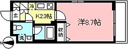エフグランド 1Kの間取図画像